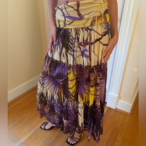 90’s Vintage Jean Paul Gaultier printed tiered skirt/dress